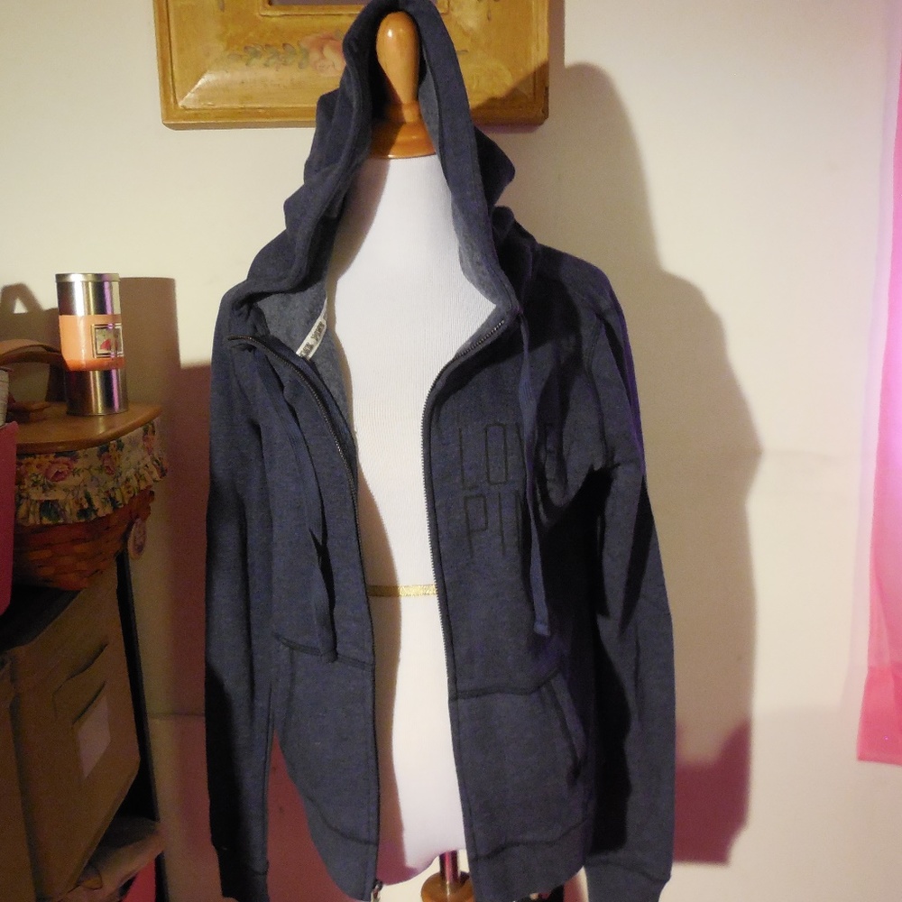 Victorias Secret Love PINK zip hoodie Blue S new